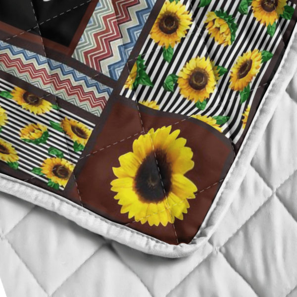 To My Beautiful Granddaughter From Grandma Sunflower Blanket Quilt Product Photo