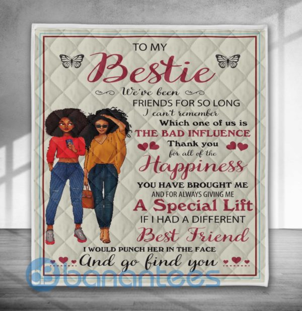 To My Bestie Best Friend Gift Blanket Quilt Product Photo