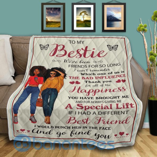 To My Bestie Best Friend Gift Blanket Quilt Product Photo