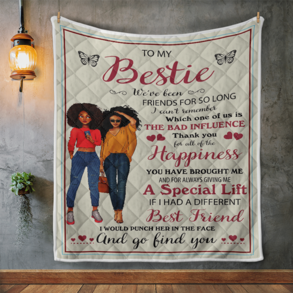 To My Bestie Best Friend Gift Blanket Quilt Product Photo