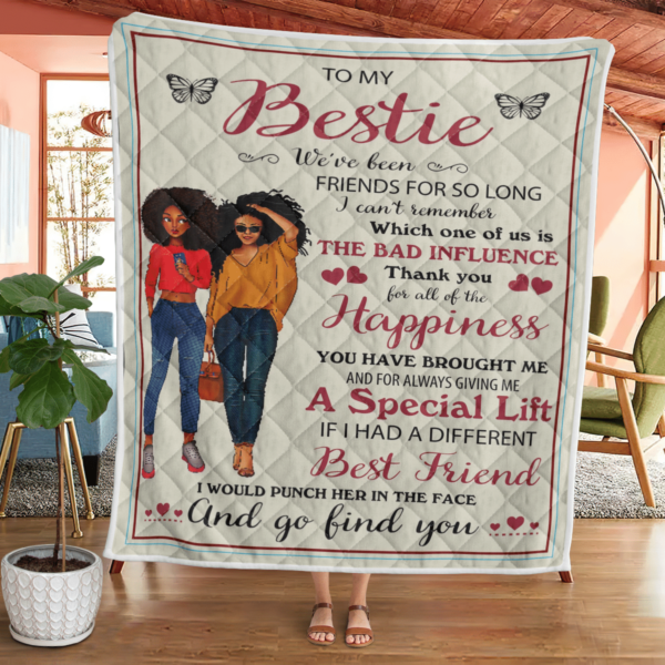 To My Bestie Best Friend Gift Blanket Quilt Product Photo