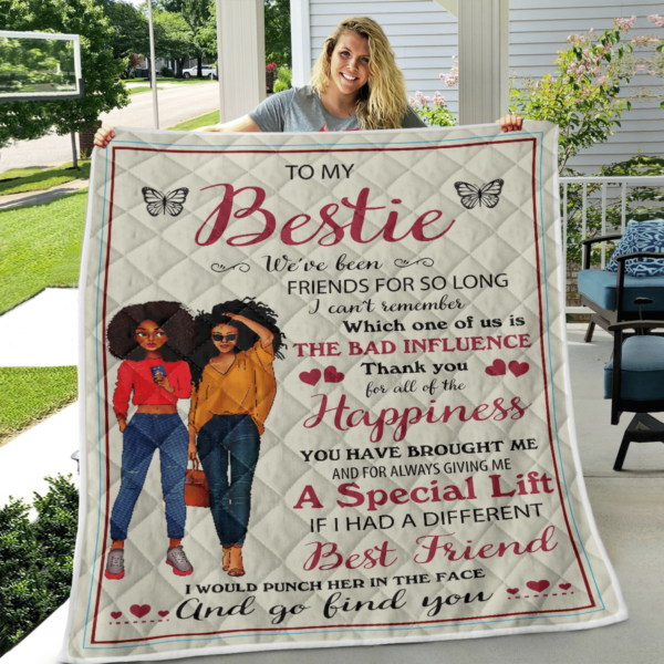 To My Bestie Best Friend Gift Blanket Quilt Product Photo