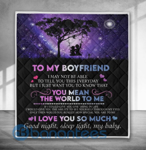 To My Boyfriend Gift Blanket Quilt Product Photo