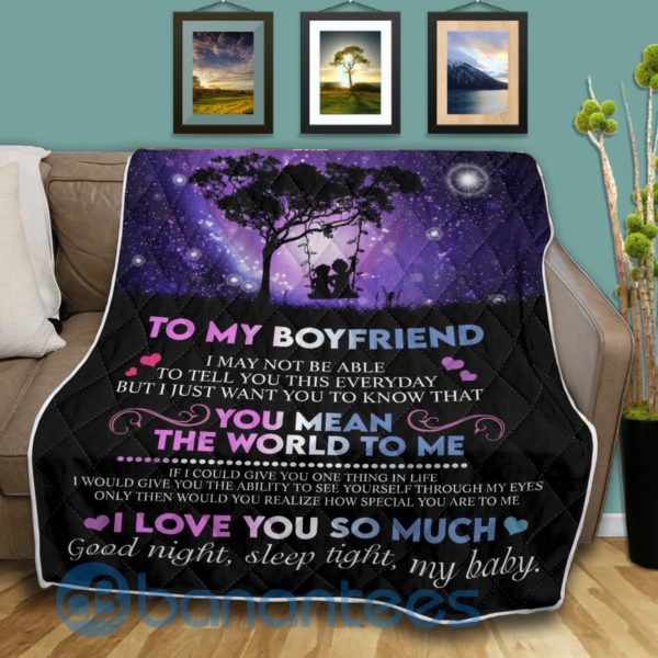 To My Boyfriend Gift Blanket Quilt Product Photo