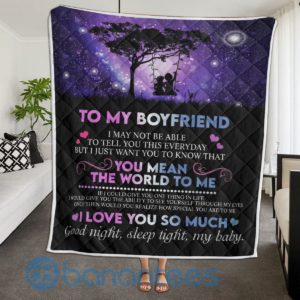 To My Boyfriend Gift Blanket Quilt Product Photo