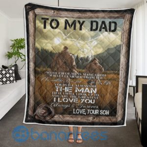 To My Dad Best Hunting Partner Quilt Father Day Gift Blanket Quilt Product Photo
