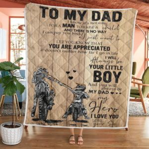 To My Dad Gift For Dad Gift For Father Blanket For Dad Motocross Blanket Quilt Product Photo