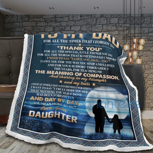 To My Dad I Love You Sherpa Blanket Product Photo