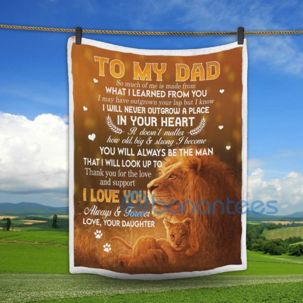 To My Dad I Love You Your Daughter Lion Sherpa Blanket Product Photo
