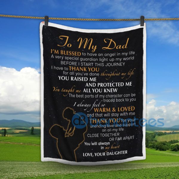 To My Dad You Will Always In My Heart Sherpa Blanket Product Photo