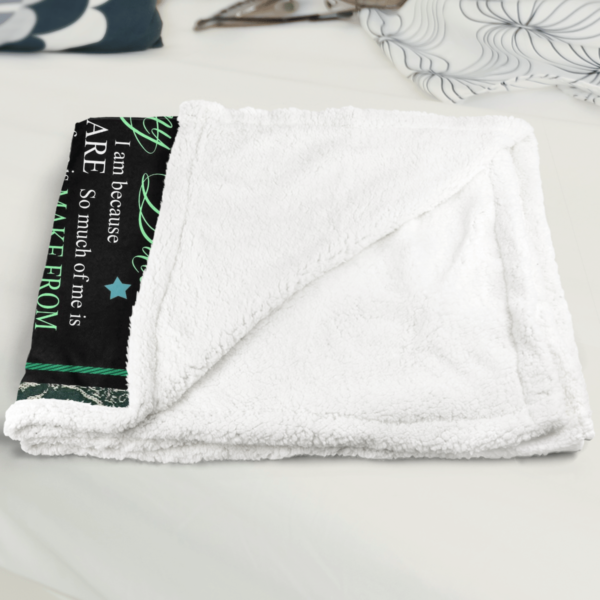 To My Dad Your Daughter Wolf Sherpa Blanket Product Photo