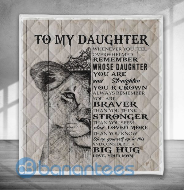 To My Daughter Big Hug Lion Blanket Quilt Product Photo
