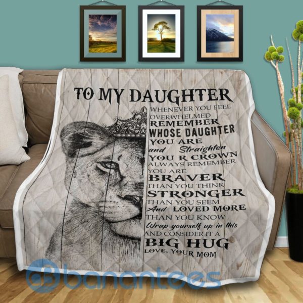 To My Daughter Big Hug Lion Blanket Quilt Product Photo