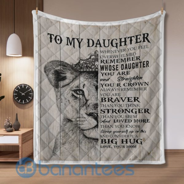 To My Daughter Big Hug Lion Blanket Quilt Product Photo