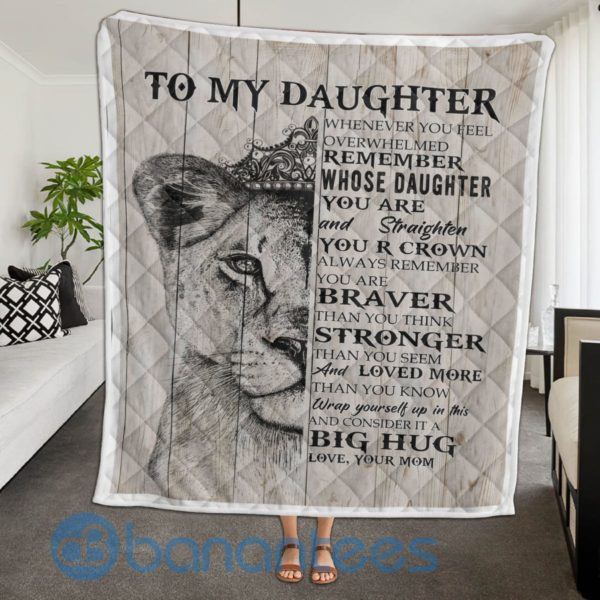 To My Daughter Big Hug Lion Blanket Quilt Product Photo
