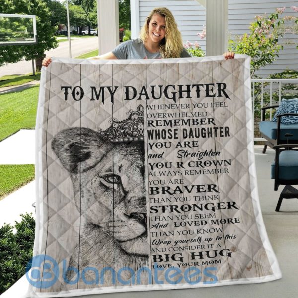 To My Daughter Big Hug Lion Blanket Quilt Product Photo