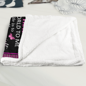 To My Daughter Butterfly Flower Sherpa Blanket Product Photo
