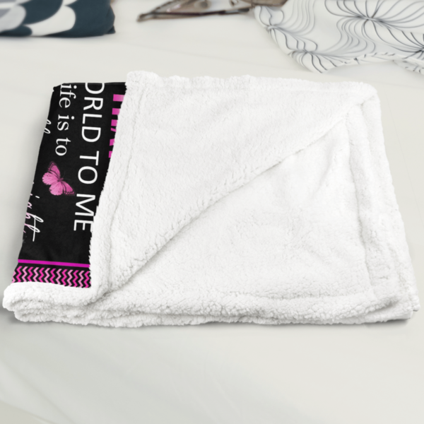 To My Daughter Butterfly Flower Sherpa Blanket Product Photo