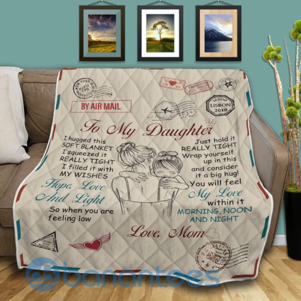 To My Daughter By Air Mail Blanket Quilt Product Photo