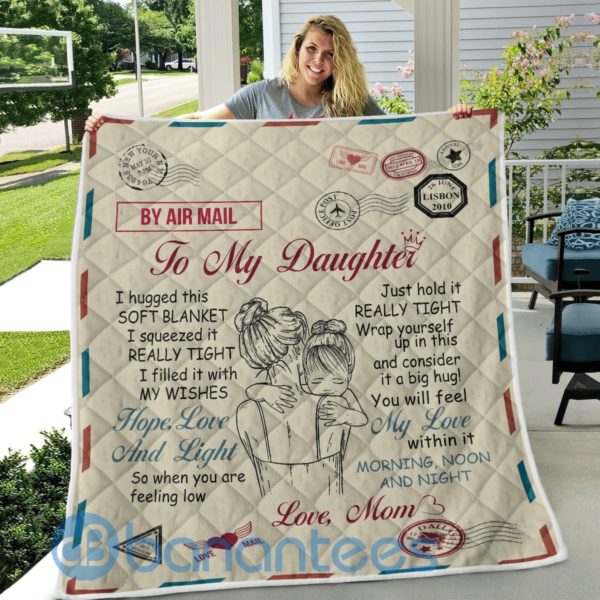 To My Daughter By Air Mail Mom Blanket Quilt Product Photo