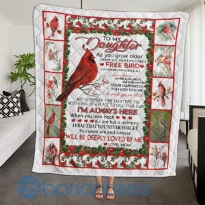 To My Daughter Cardinal Bird Blanket Quilt Product Photo