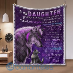 To My Daughter Every Day Wolf Blanket Quilt Product Photo