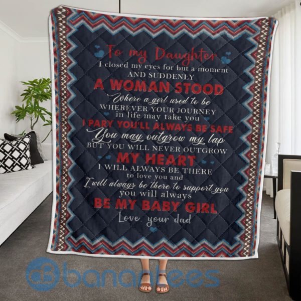 To My Daughter From Dad I Will Always Support You Blanket Quilt Product Photo