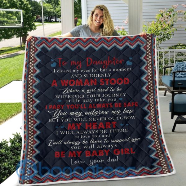 To My Daughter From Dad I Will Always Support You Blanket Quilt Product Photo