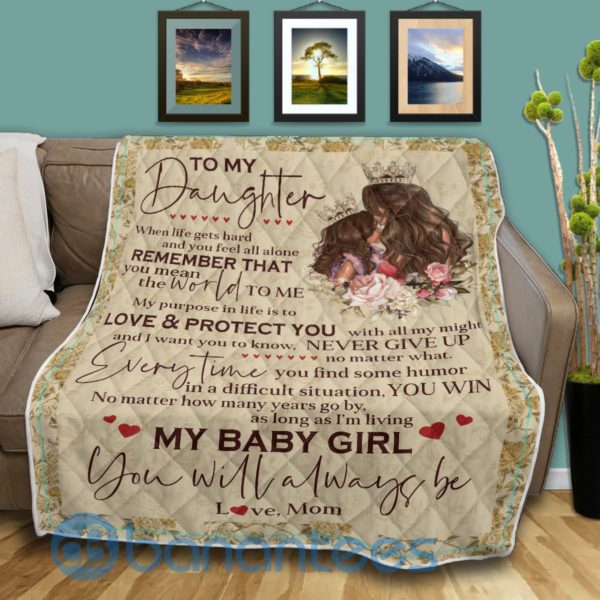 To My Daughter From Mom Blanket Quilt Product Photo