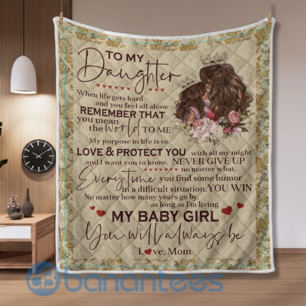 To My Daughter From Mom Blanket Quilt Product Photo