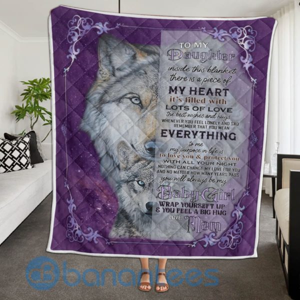 To My Daughter From Mom Wolf Blanket Quilt Product Photo