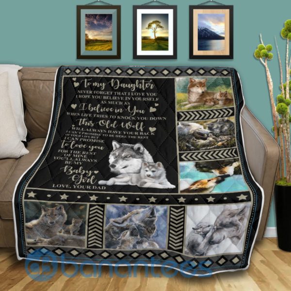 To My Daughter I Believe In You Wolf Blanket Quilt Product Photo