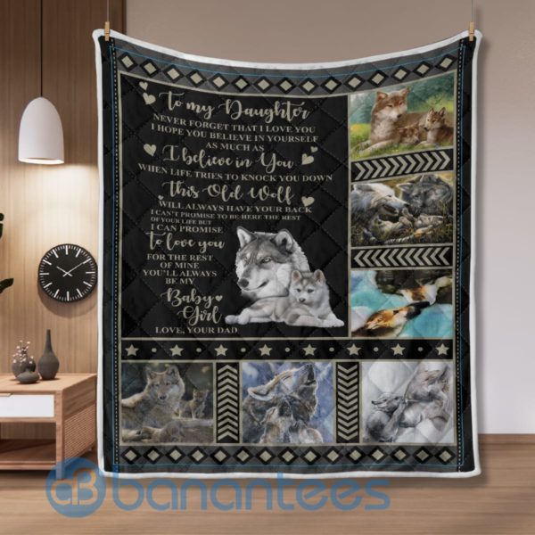 To My Daughter I Believe In You Wolf Blanket Quilt Product Photo