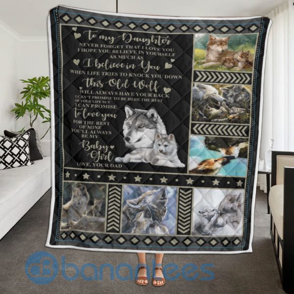 To My Daughter I Believe In You Wolf Blanket Quilt Product Photo