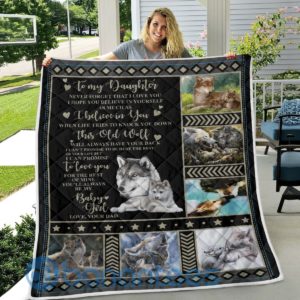 To My Daughter I Believe In You Wolf Blanket Quilt Product Photo