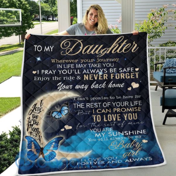 To My Daughter I Love You Forever And Always Blanket Quilt Product Photo
