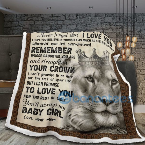 To My Daughter I Love You Lion Sherpa Blanket Product Photo