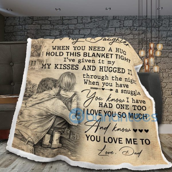 To My Daughter I Love You So Much Sherpa Blanket Product Photo