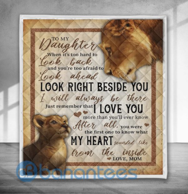 To My Daughter I Will Always Be There Lion Blanket Quilt Product Photo