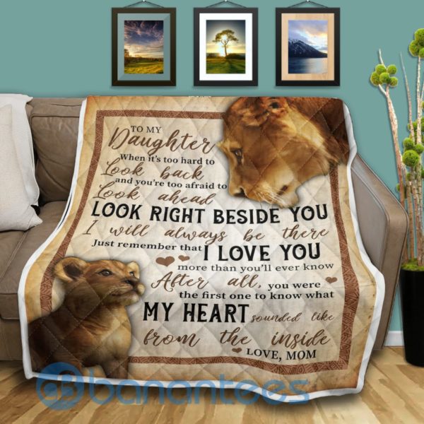 To My Daughter I Will Always Be There Lion Blanket Quilt Product Photo