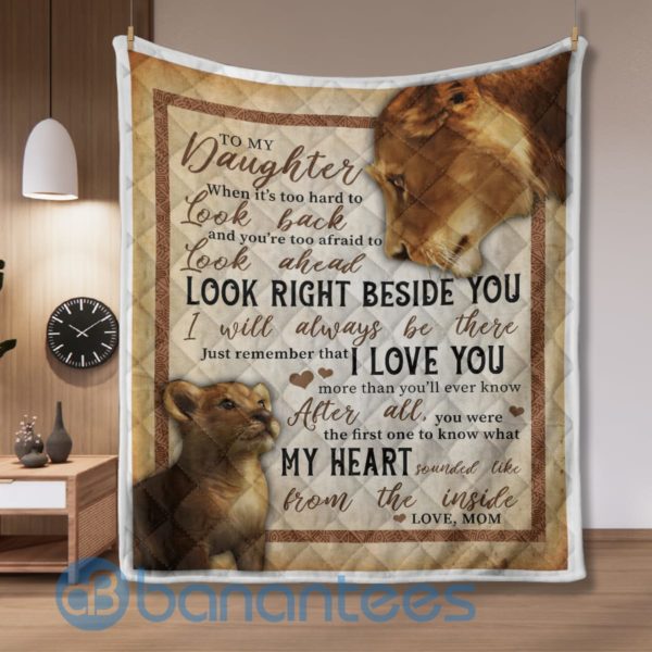 To My Daughter I Will Always Be There Lion Blanket Quilt Product Photo