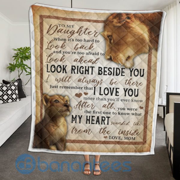 To My Daughter I Will Always Be There Lion Blanket Quilt Product Photo