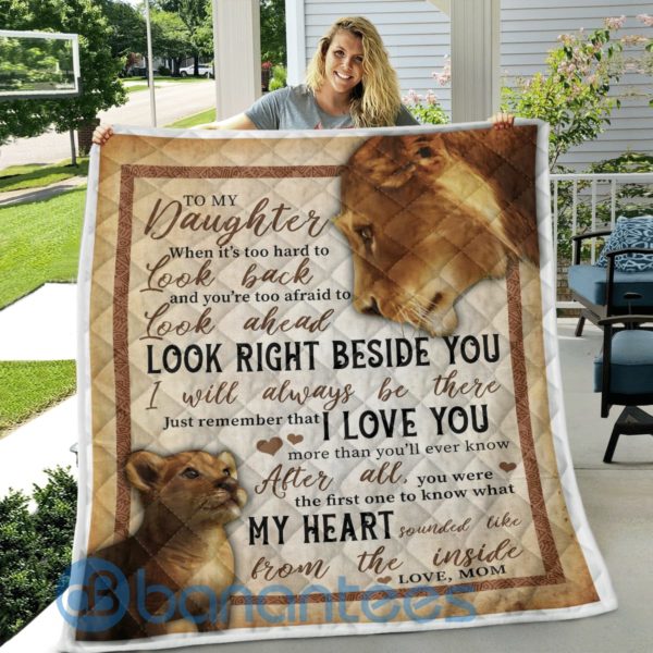 To My Daughter I Will Always Be There Lion Blanket Quilt Product Photo