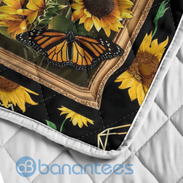 To My Daughter I Wish You The Strength Butterfly Sunflower Blanket Quilt Product Photo