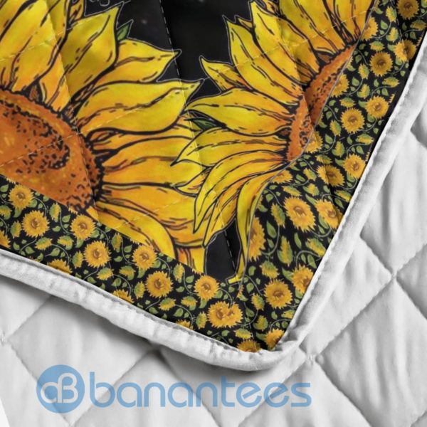 To My Daughter I'll Always Be With You Sunflower Blanket Quilt Product Photo