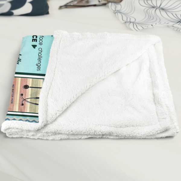 To My Daughter I'm Pround Of You Queen Nurse Sherpa Blanket Product Photo