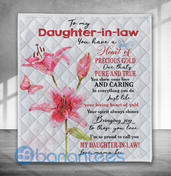 To My Daughter In Law Blanket Quilt Product Photo
