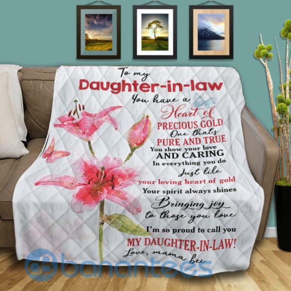 To My Daughter In Law Blanket Quilt Product Photo