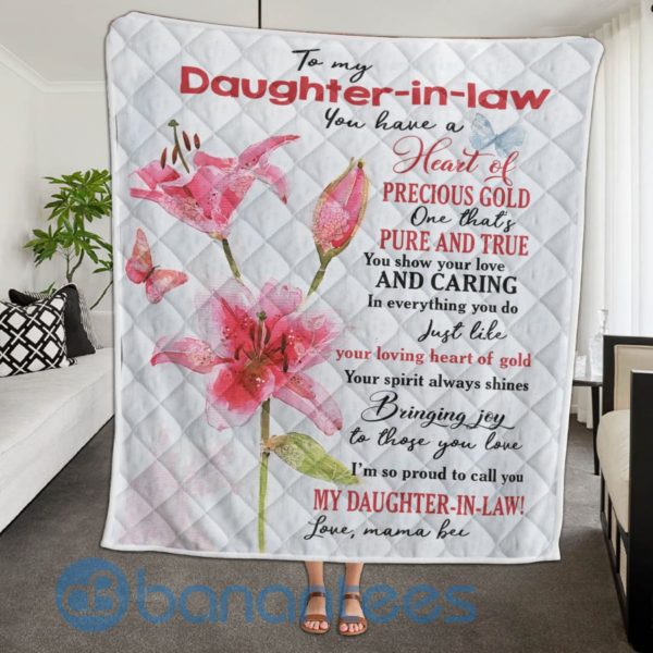 To My Daughter In Law Blanket Quilt Product Photo