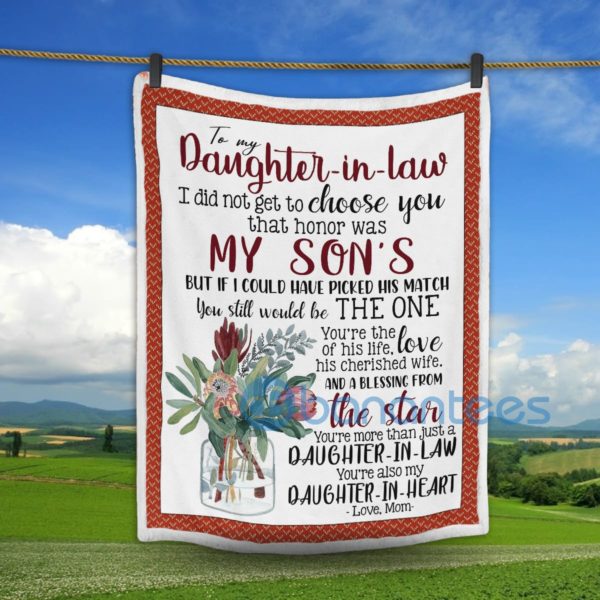 To My Daughter In Law Flowers Sherpa Blanket Product Photo